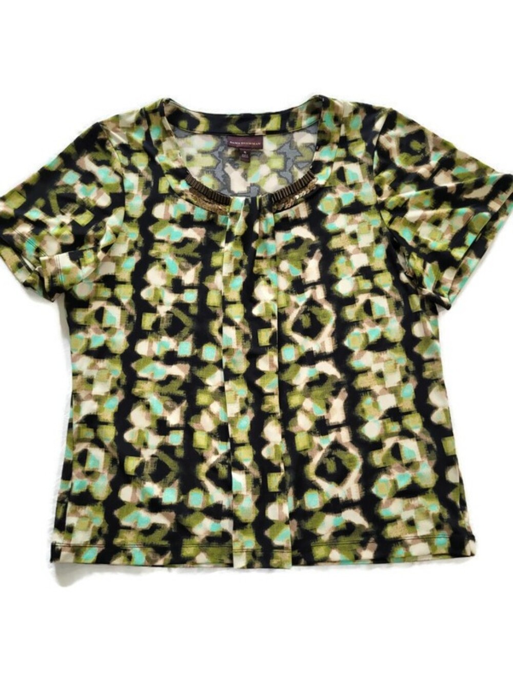 Dana Buchman short sleeve top with Beading  sz XL